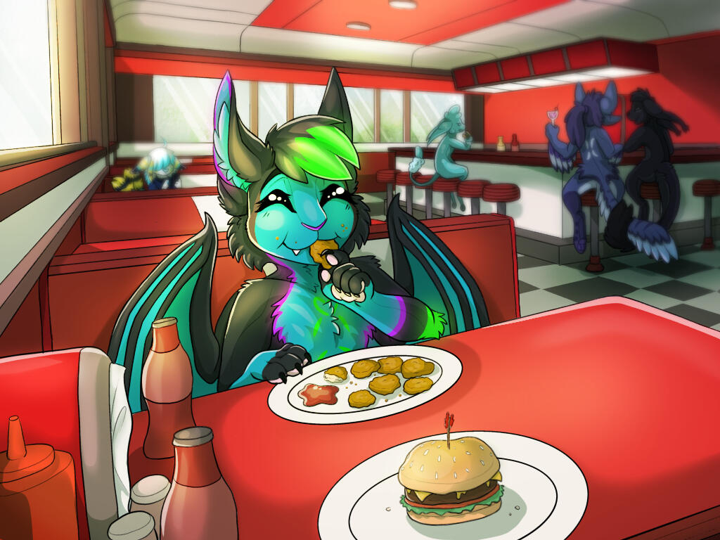 various characters (full blended shading, Illustrated scene)