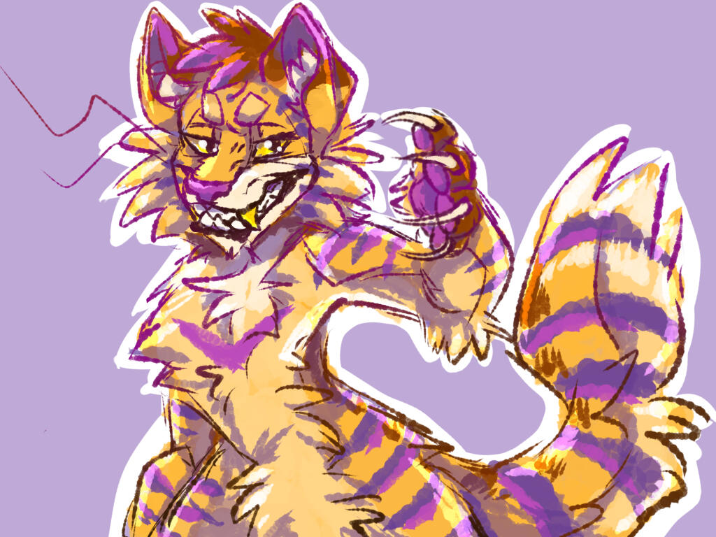 halfbody grunge colored sketch